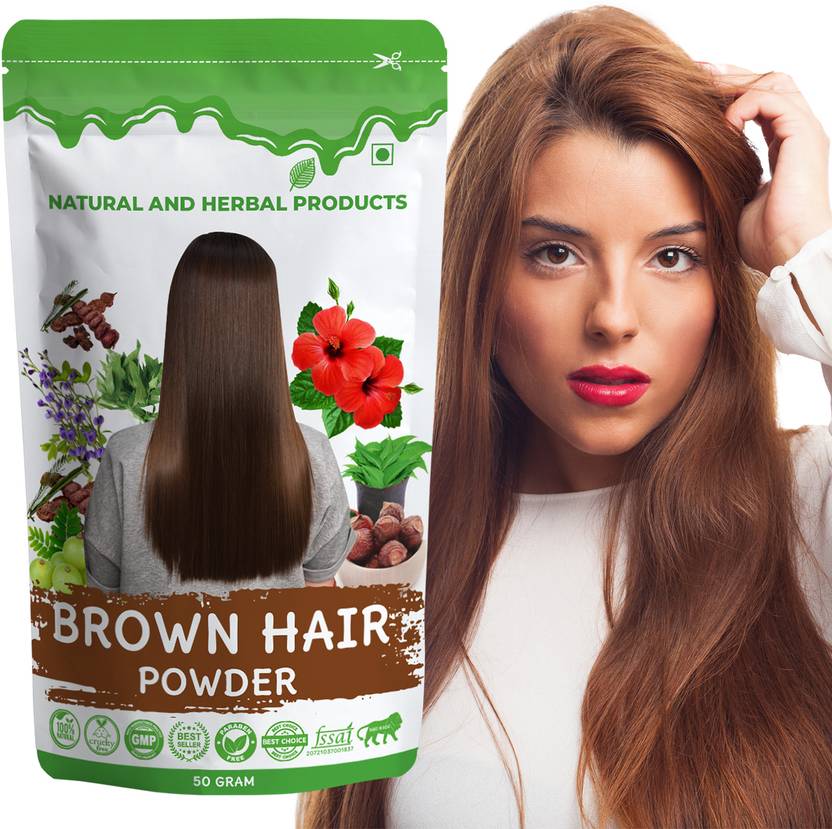 NATURAL AND HERBAL PRODUCTS Natural Hair Colour Brown | 100% Organic Hair Colour For Men & Women, Dark Brown , Brown, Burgundy