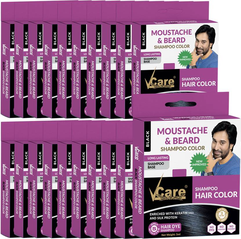 Vcare Mustache and Beard color shampoo for Men Natural Hair Color Dye