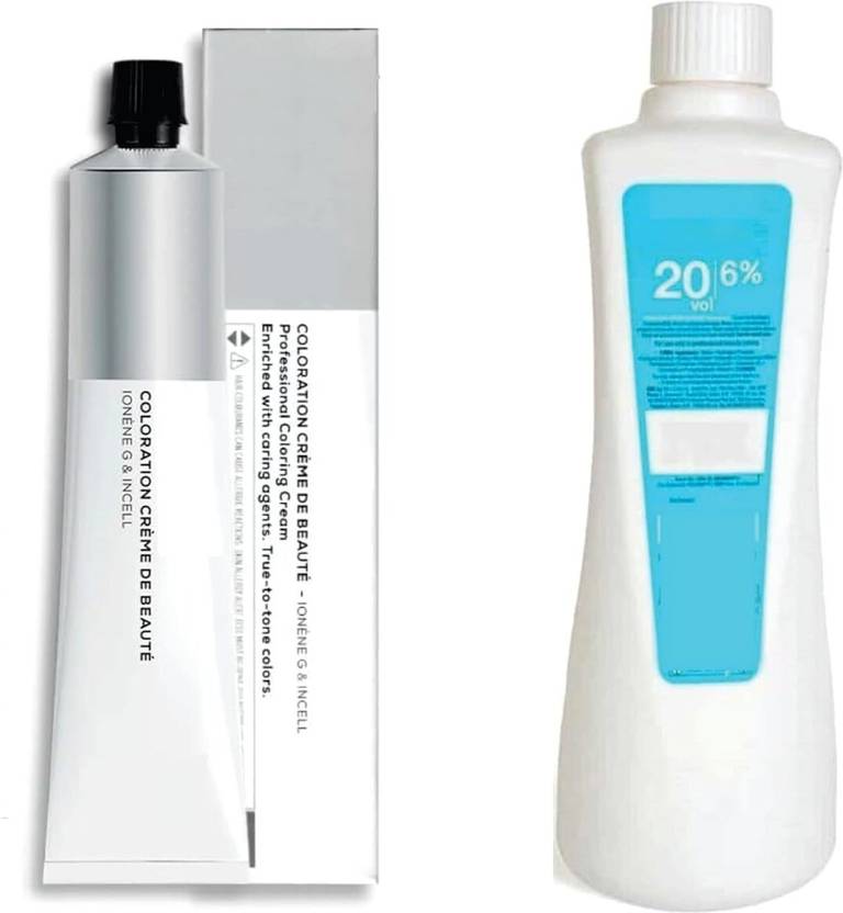 360feel Majirel Hair Color No 1 Black + 495ml 20 vol developer oxydant combo , Black