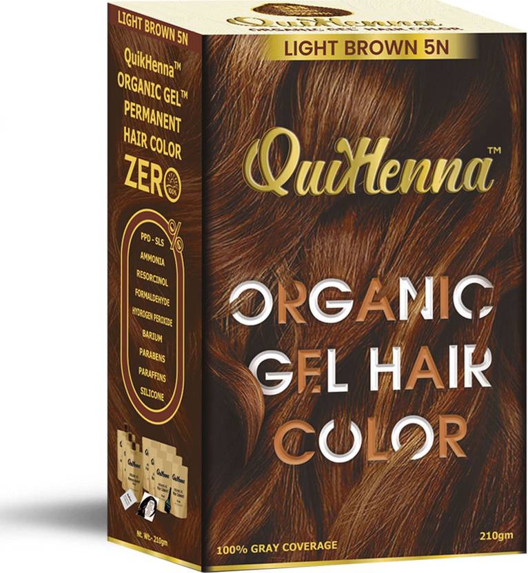 QuikHenna Organic Gel Hair Color 5G 210 gm , Natural Black, Ebony Black, Soft Black