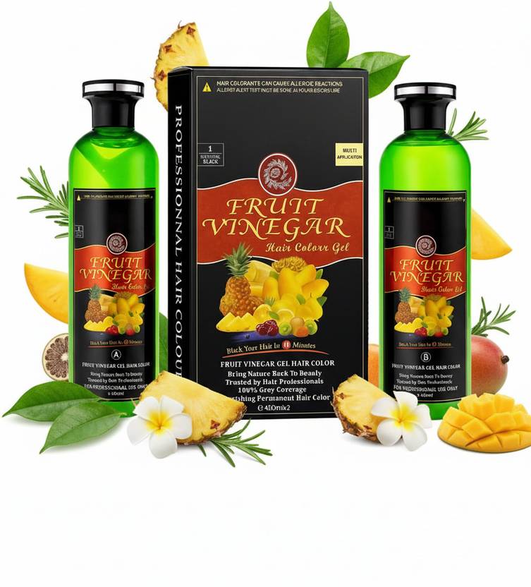Bluezoo Fruit Vinegar Gel Hair Color 400mlx2 vv19 ,  Black