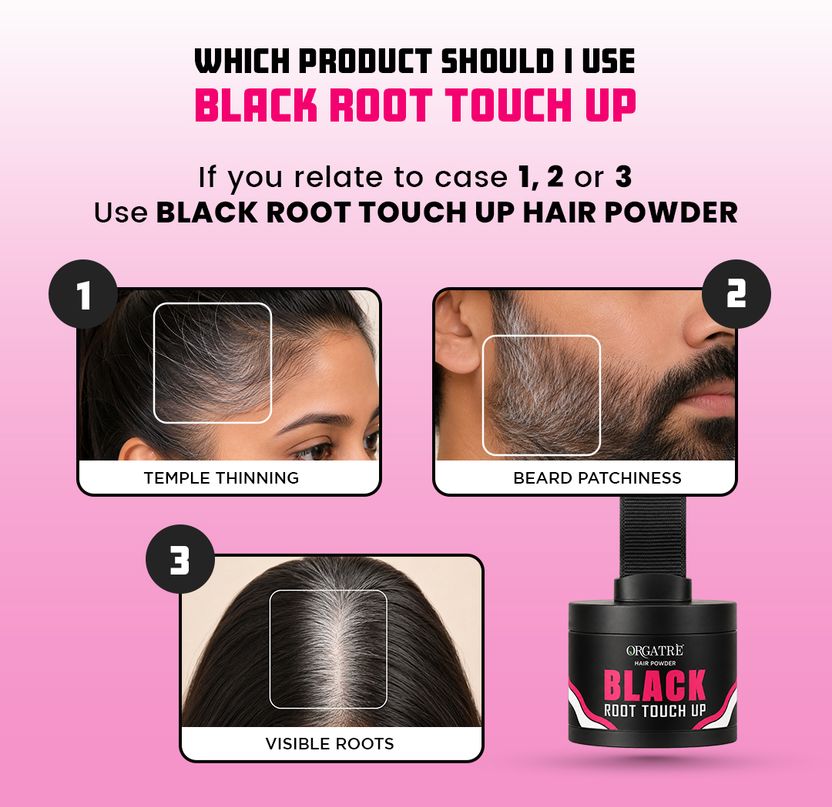 Orgatre Hair Root Cover Up Powder Black - Image 5