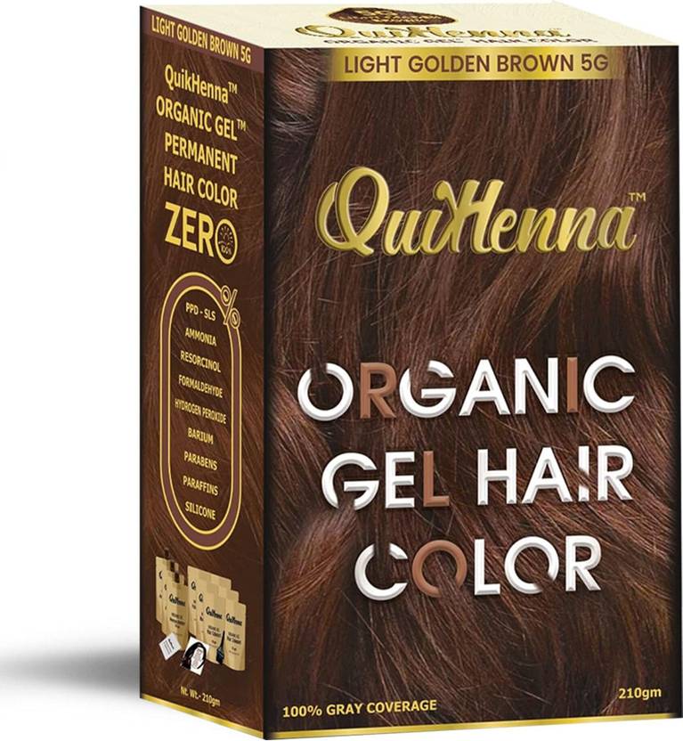 QuikHenna Organic Gel Hair Color 5G 210 gm , Light Golden Brown