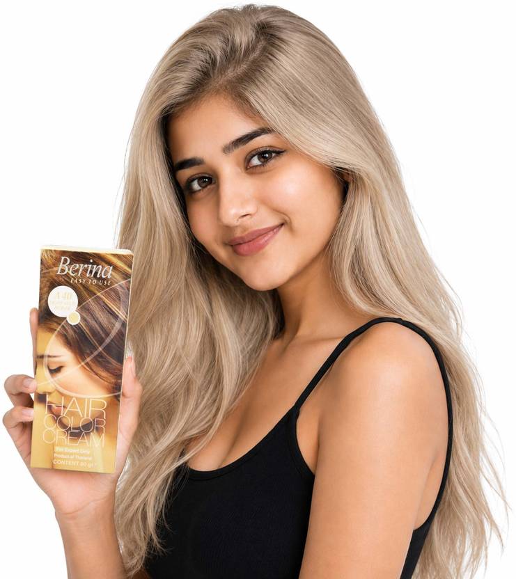 Berina Permanent Hair Color Cream | A40 Light Matt Blonde | Long Lasting Color, , Light Matt Blonde