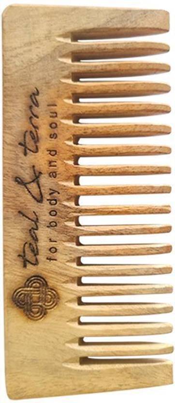Teal & Terra Natural Neem Wood Comb Handmade Anti Dandruff Pack of 1