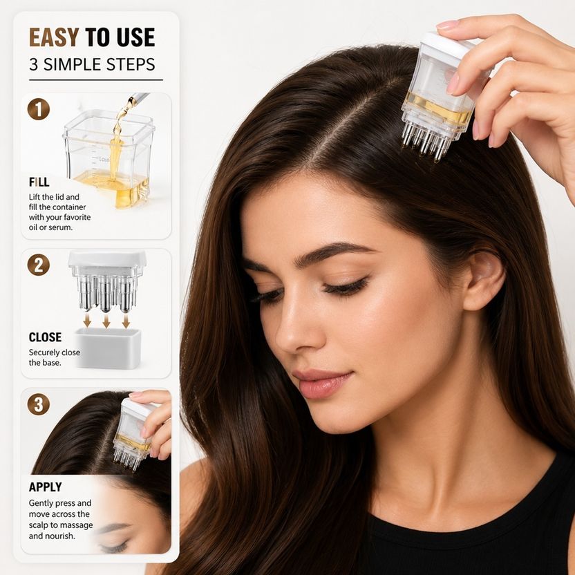 RUTPI Transparent Square Hair Oil Applicator - Image 3