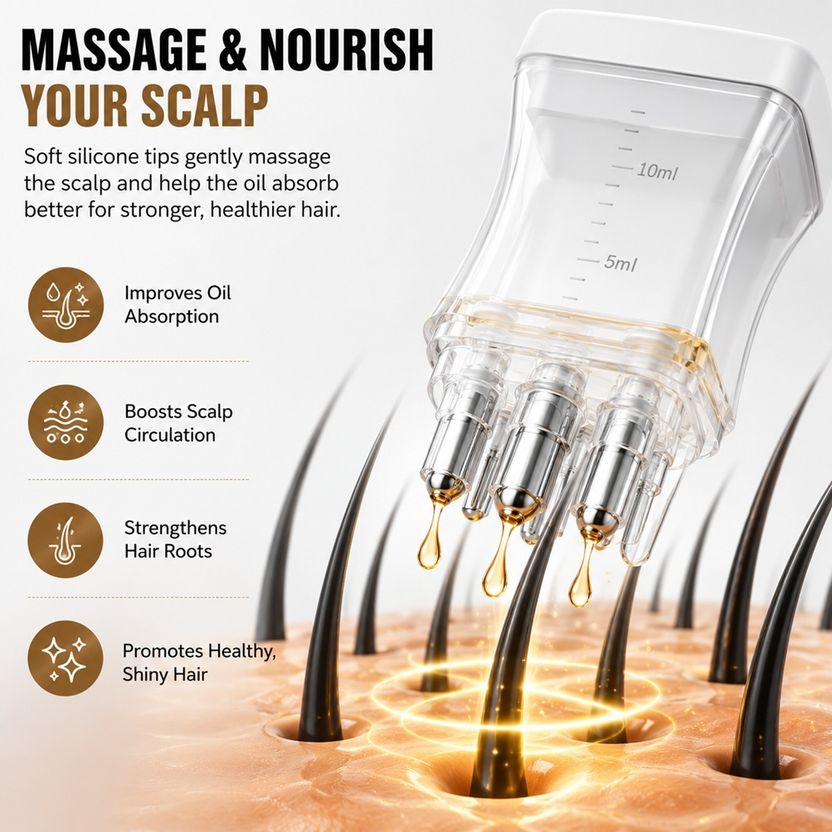 RUTPI Transparent Square Hair Oil Applicator - Image 4