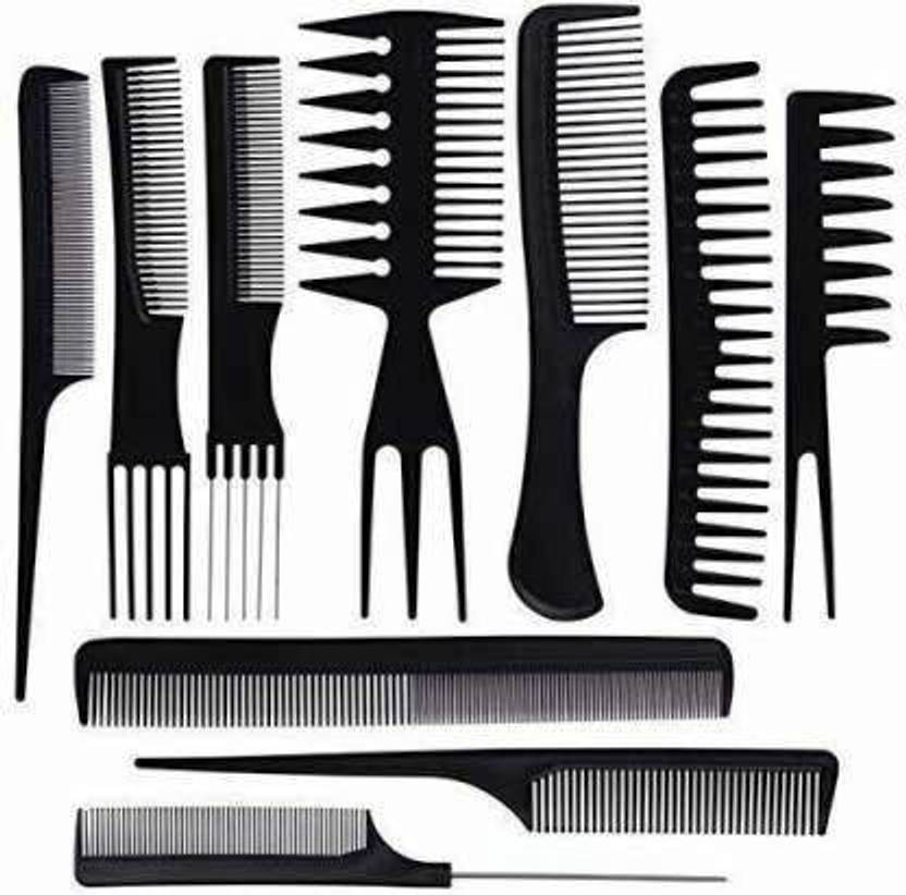 Packkart 10Pcs Pro Salon Hair Cut Styling Hairdressing Barbers Combs Brush Set