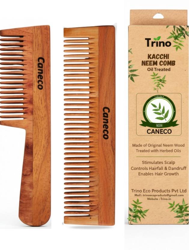 CANECO 100% Pure Neem Wooden Comb – Handmade, Eco-Friendly Comb for Hair