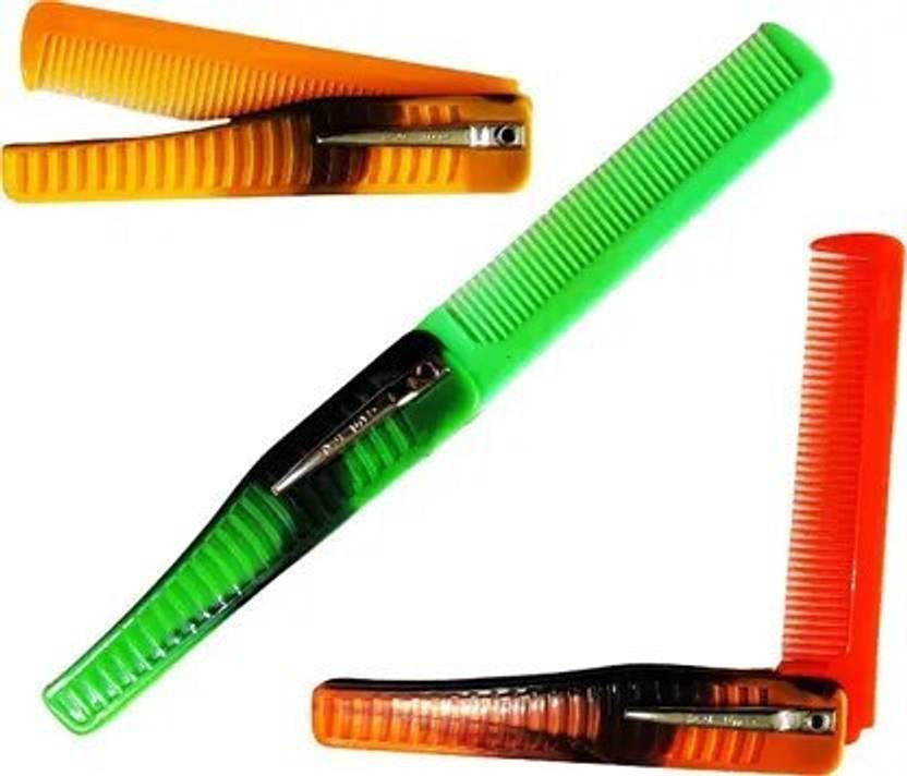 AANU Professional 3Pcs Men & Women Folding Pocket Comb Travel Friendly Foldable Kangi