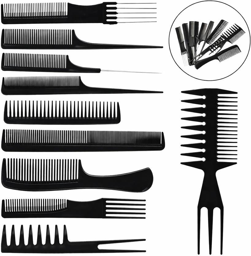 ANSHAURA Hair Styling Comb Set of 10 | Professional Cutting Combs for Men Women