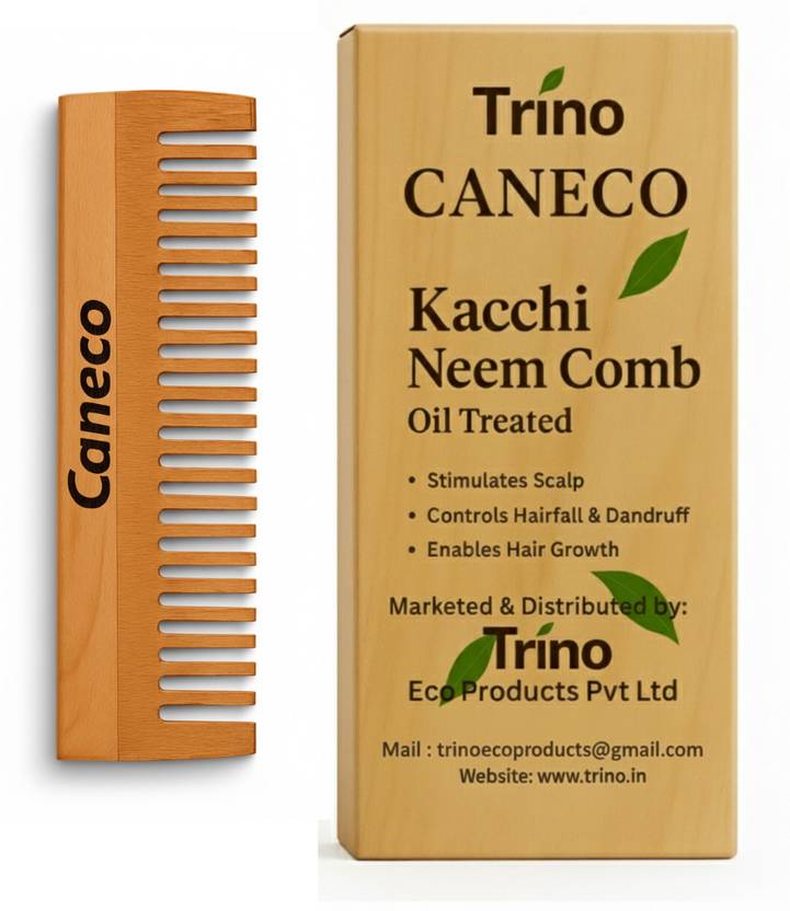 CANECO Kacchi Neem Wooden Pocket Comb