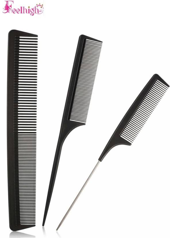 feelhigh Professional Salon Barber Carbon Anti static Hair Cutting Styling 3 Combs
