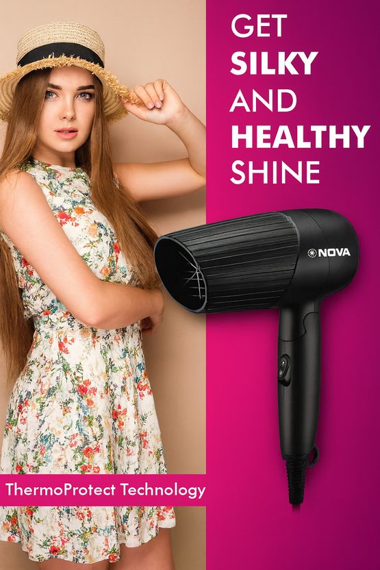 NOVA NHP 8208 Hair Dryer 1200W Black - Image 2