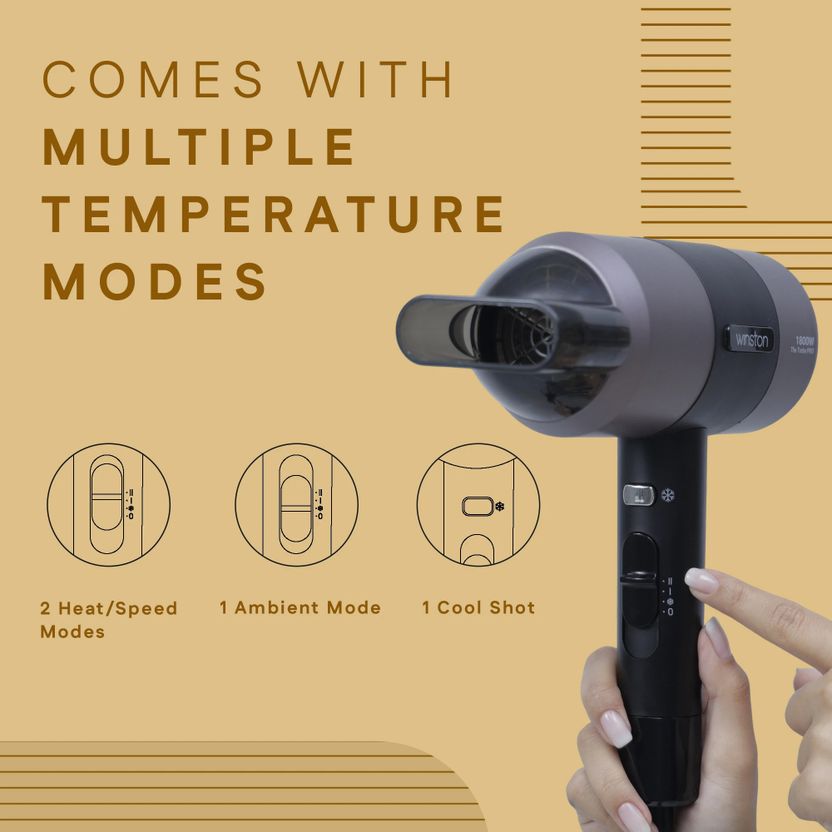 Winston Quick Drying Turbo Pro Hair Dryer 1800W - Image 4