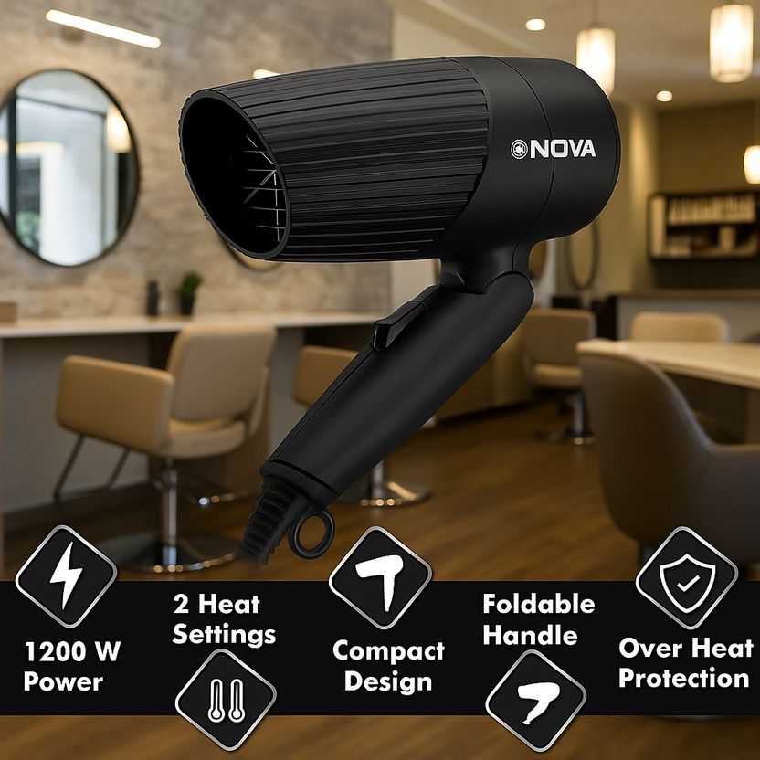 NOVA NHP 8208 Hair Dryer 1200W Black - Image 5