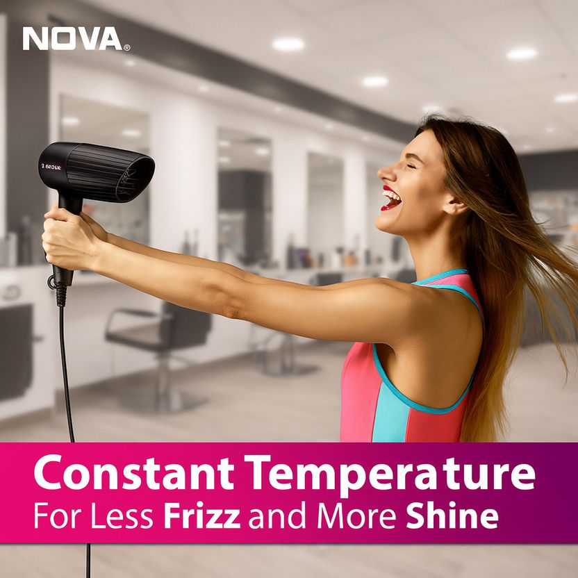 NOVA NHP 8208 Hair Dryer 1200W Black - Image 3