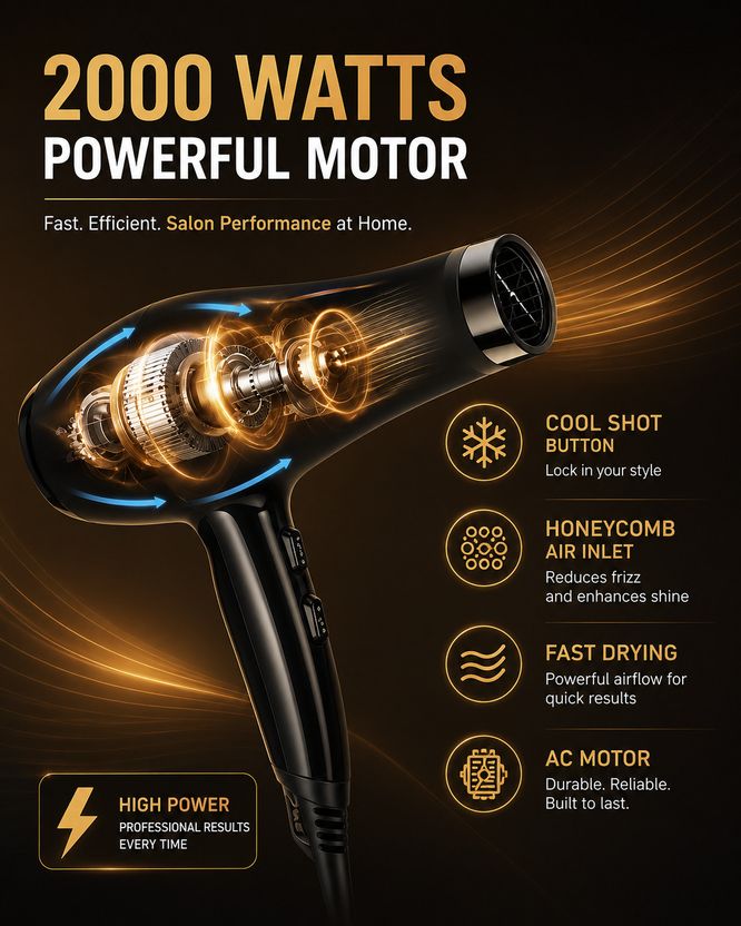 NOVA NHP 8232 2000W Brown Hair Dryer - Image 2