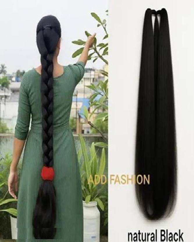 D-DIVINE Nice Look Paranda Choti Colour 26 inch Instant Ready, Black (Pack of 1) Hair Extension