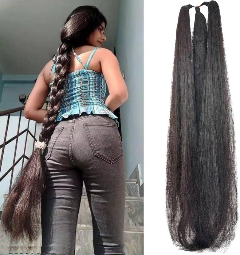 D-DIVINE Nice Look Paranda Choti Colour 26 inch Instant Ready, (1 unit) Black Hair Extension