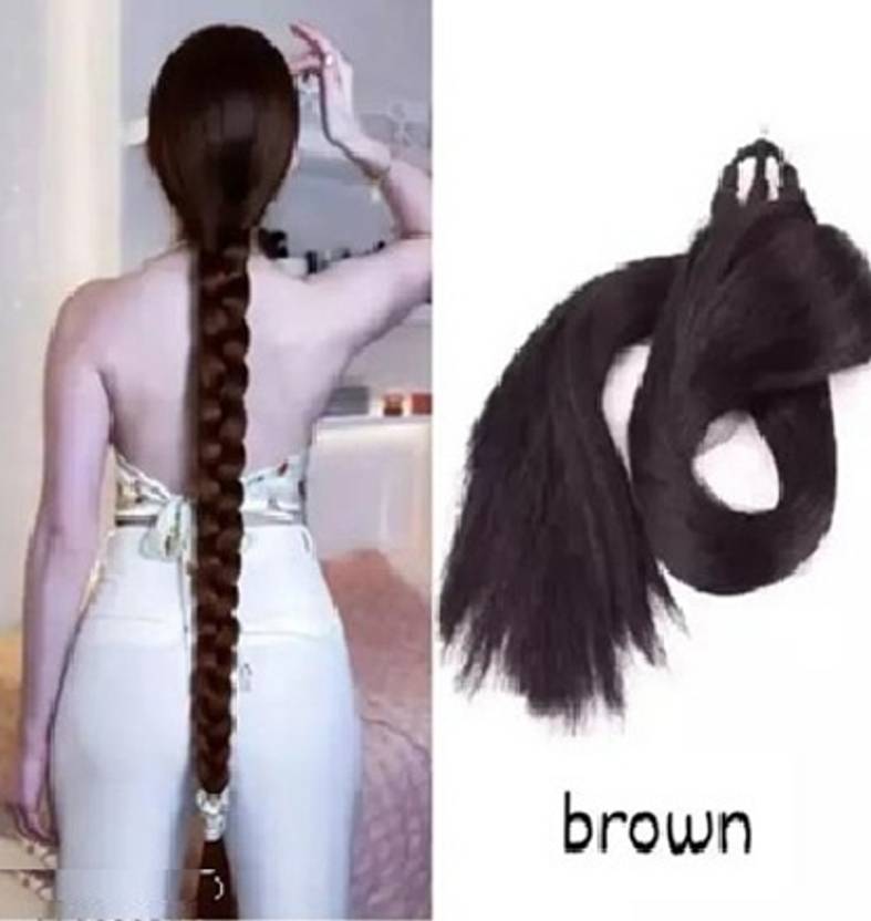D-DIVINE Brown Nice Look Paranda Choti Colour 26 inch, (Pack of 1) Hair Extension