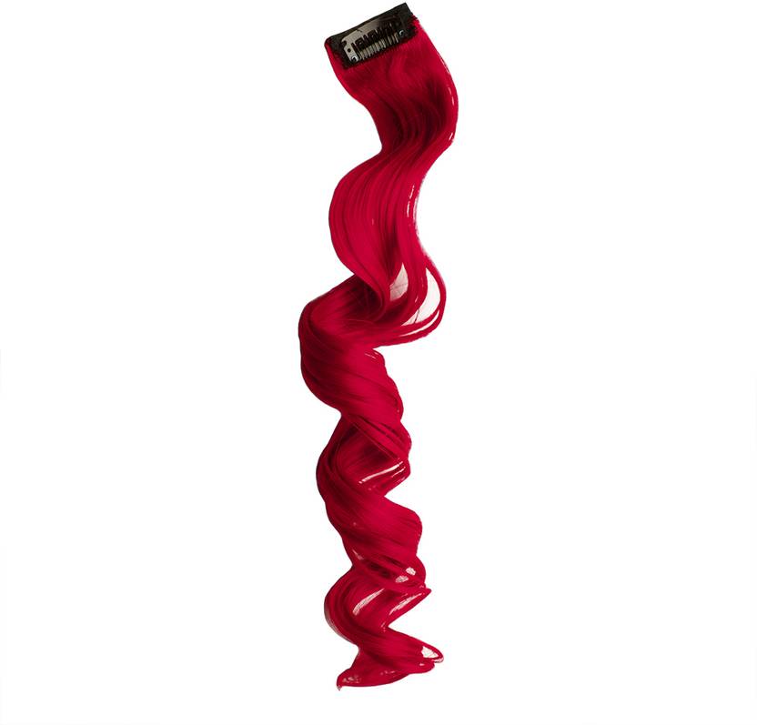 Stasia Street SCARLET RED CURLY CLIP-ON STRANDS Hair Extension