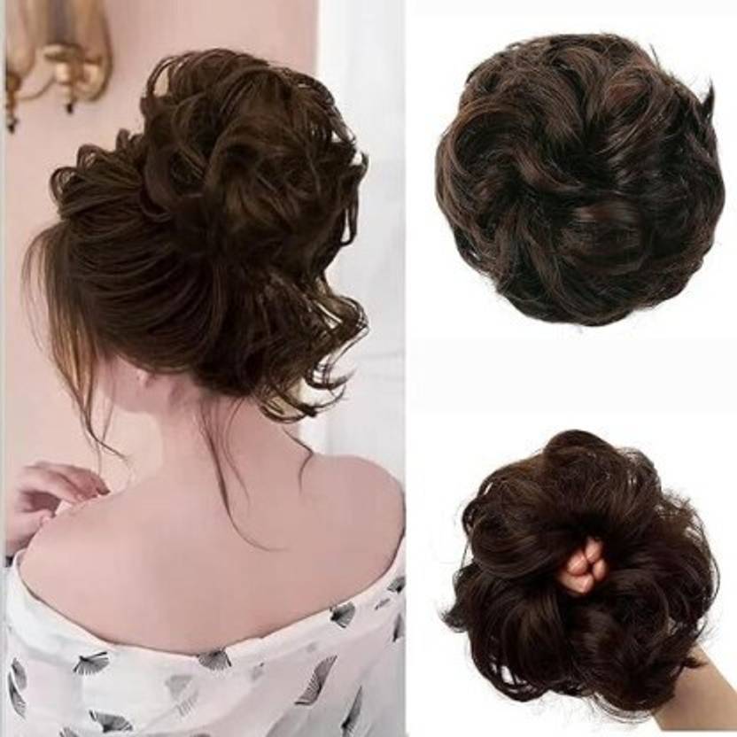 D-DIVINE Bun Piece, Curly Extensions Synthetic hair Scrunchies  Extension Hair Extension
