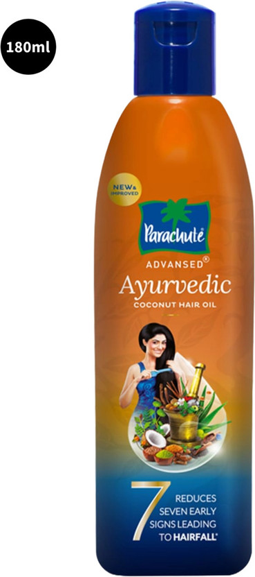 Parachute Advansed Ayurvedic Coconut Hair Oil, 180 ml Hair Oil