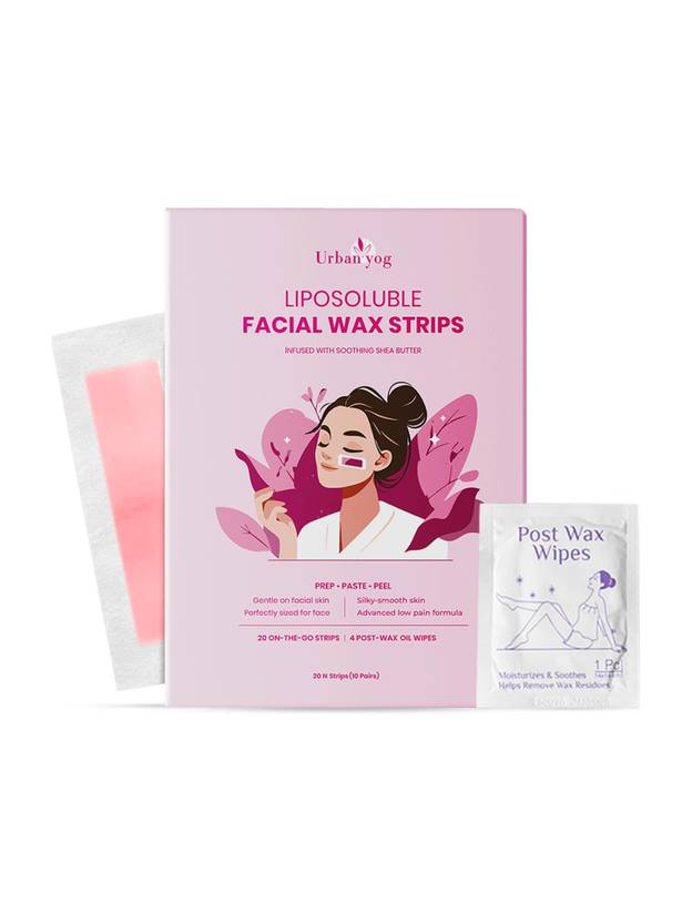 URBANYOG Liposoluble Facial Wax Strips for Women | Gentle Facial Hair Removal Strips