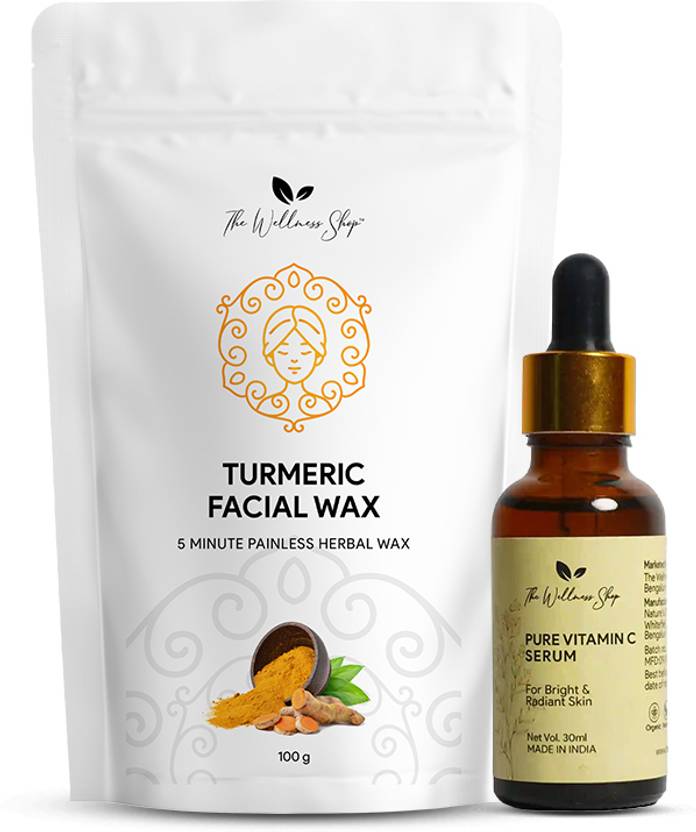 The Wellness Shop TURMERIC FACIAL WAX5 MIN PAINLESS HERBAL POWDER&Pure