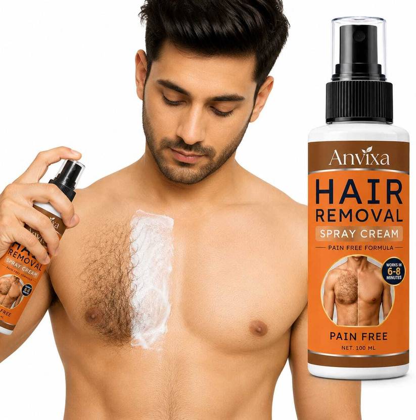 Anvixa Hair Removal Spray Cream for Men | Quick & Easy Unwanted Hair Remover Spray