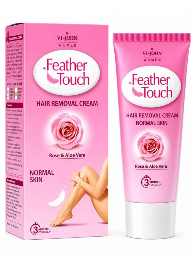 VI-JOHN FEATHER TOUCH Rose Hair Removal for Salon-like Finish No Ammonia Smell Cream