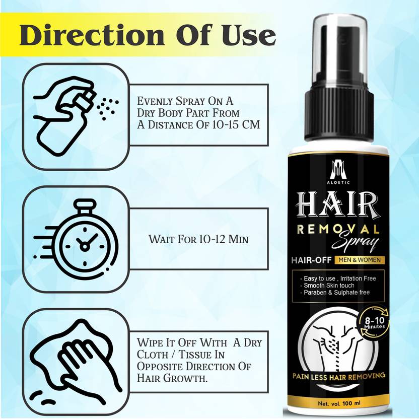 ALOETIC Hair Removal Spray for Womens Hand, Leg & Under Arm, Painless Hair Removal Spray Spray