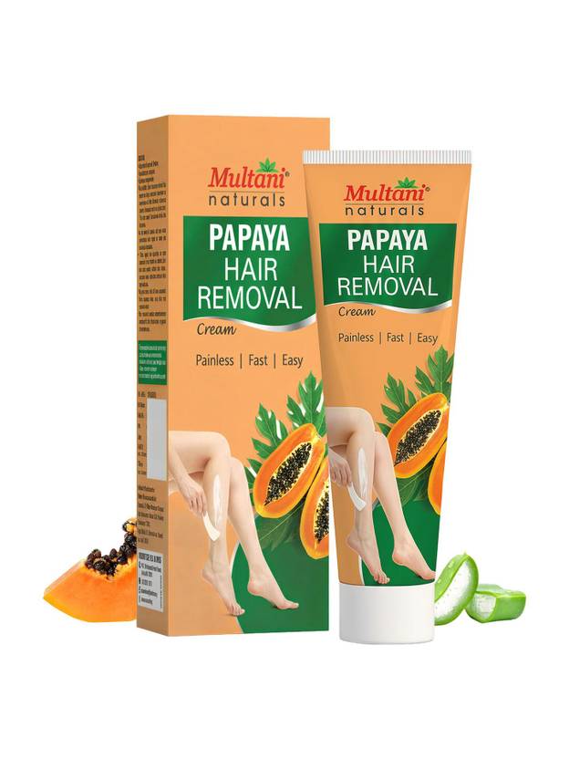 Multani Naturals Papaya Hair Removal Cream | Painless & Easy Hair Removal Cream - 60ml Cream