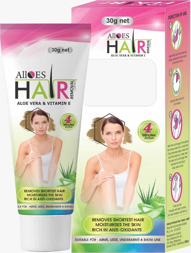 Alloes Pharmaceuticals Hair Removal cream with Aloevera and vitamin E |Retards Body hair Growth Cream