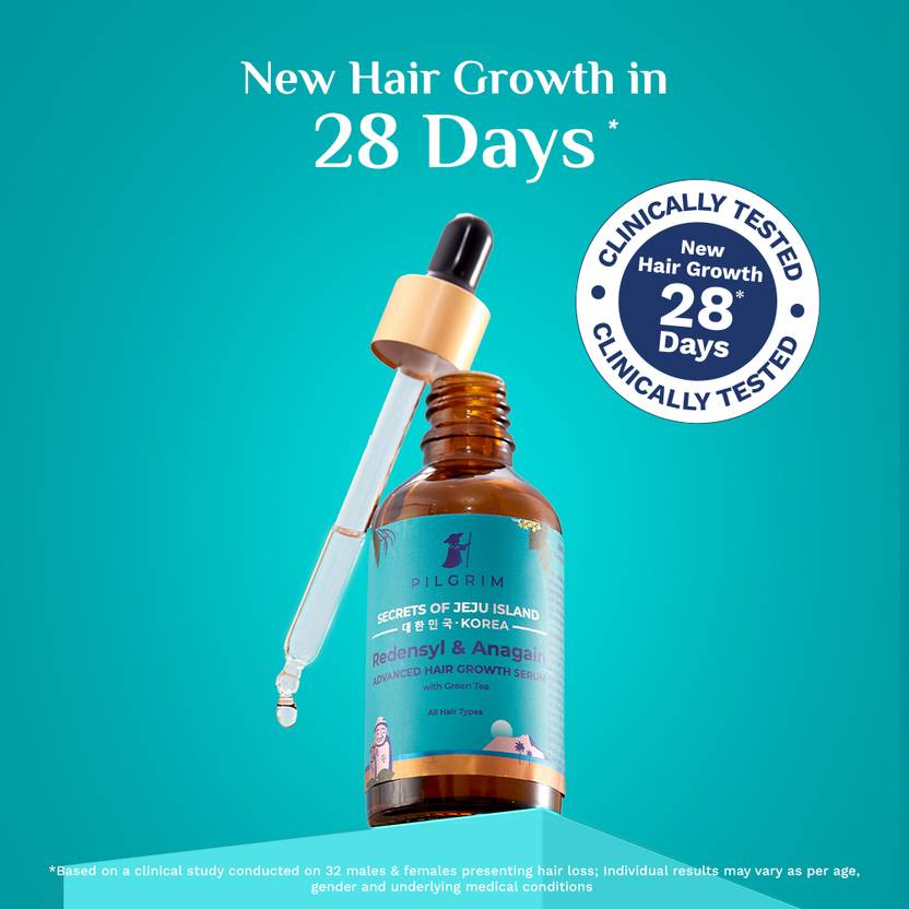 Pilgrim Redensyl 3 + Anagain 4 Advanced Hair Growth Serum For Hair Fall Control Discover
