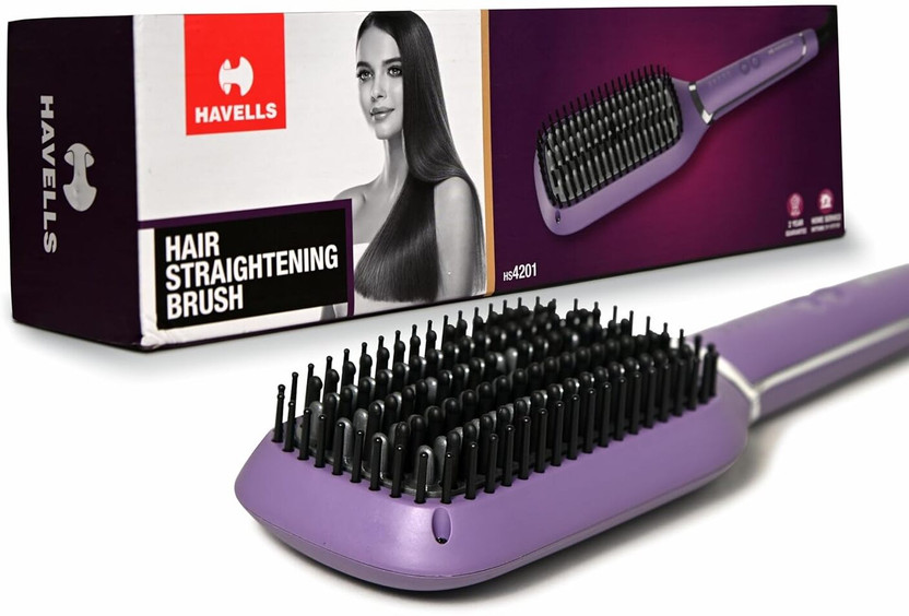 HAVELLS HS4201 Hair Straightener Brush (Purple)