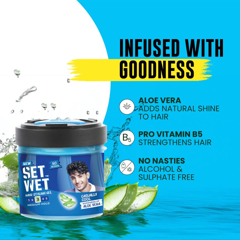 SET WET Styling Hair Gel for Men - Medium Hold - Image 8
