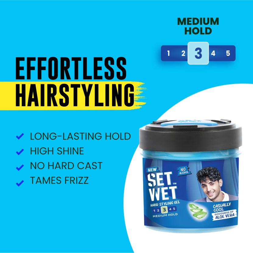 SET WET Styling Hair Gel for Men - Medium Hold - Image 5