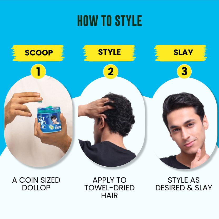SET WET Styling Hair Gel for Men - Medium Hold - Image 6