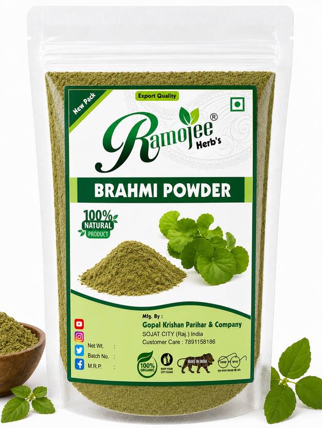 Ramojee Herb's NATURAL BRAHMI POWDER 100G PACKET