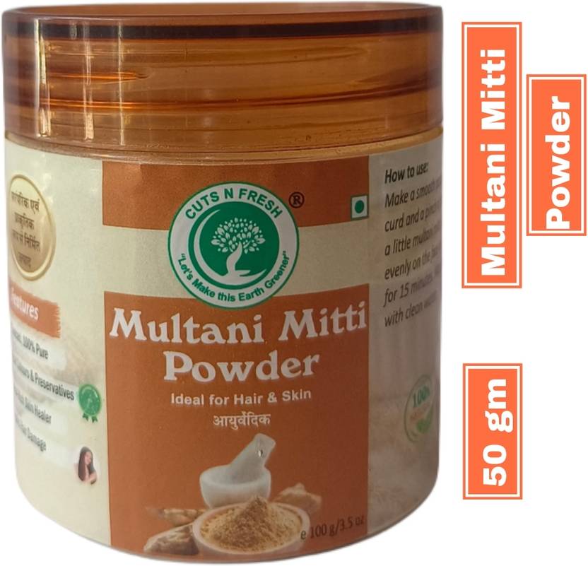 cuts n fresh Pure multani Mitti powder face&Hair,Fuller's Earth Clay