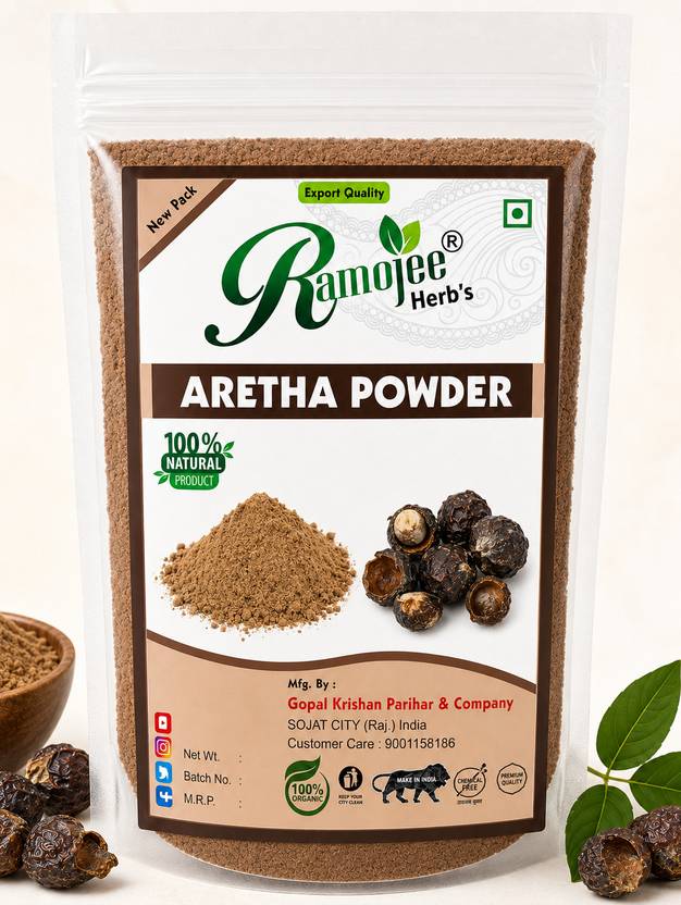 Ramojee Herb's NATURAL ARITHA POWDER 100GM PACKET