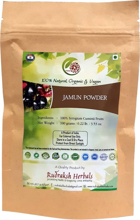 RUDRAKSHHERBALS JAMUN POWDER Price in India, Buy RUDRAKSHHERBALS JAMUN POWDER Online In India