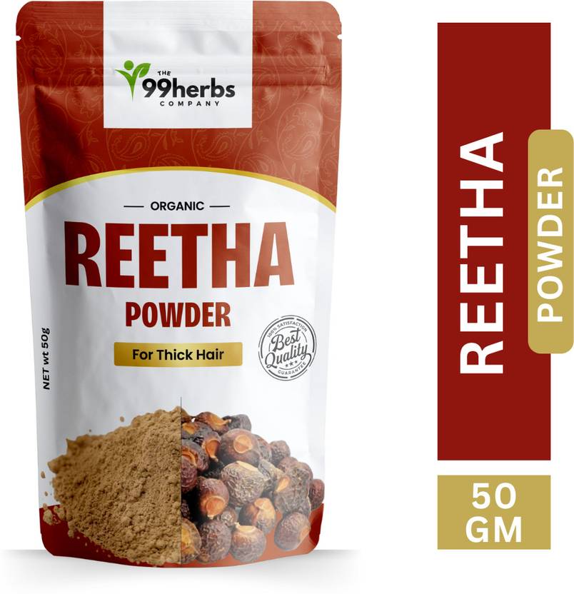 The 99 Herbs Company The 99 Herbs Reetha Powder – Natural Ayurvedic Hair Care Herbal Powder-50g