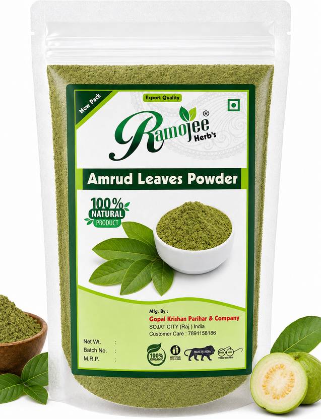Ramojee Herb's NATURAL amrud leaves powder (Guava Leaf Powder 100g)