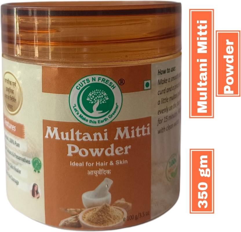 cuts n fresh Pure multani Mitti powder for face&Hair,Fuller's Earth Clay