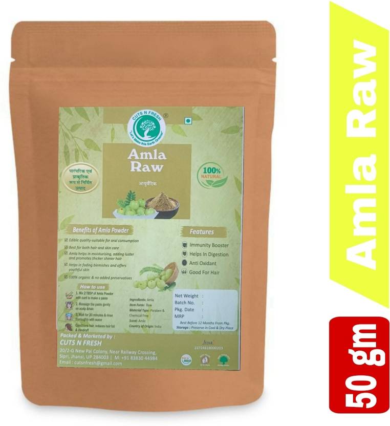 cuts n fresh Pure Natural Dry Amla Powder, Chemical-Free Organic Amla for Hair and Skin
