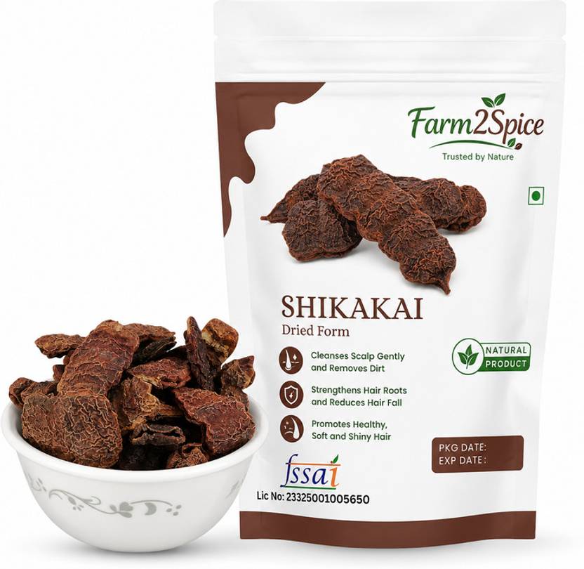 Farm2Spice Organic Dried Shikakai Raw Hair Growth Herb | Natural Hair Care