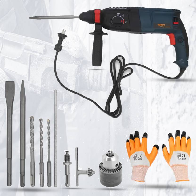 Walkers WHD26DG3 Impact Drill Machine Forward/Reverse Rotaion with 5 Bits, 13mm Chuck, SDS for